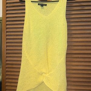 Like New Boston Proper yellow sweater tank with knot in front